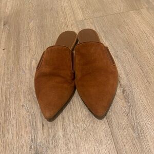 Jenni Kayne oiled Brown Suede Pointed Toe Mules